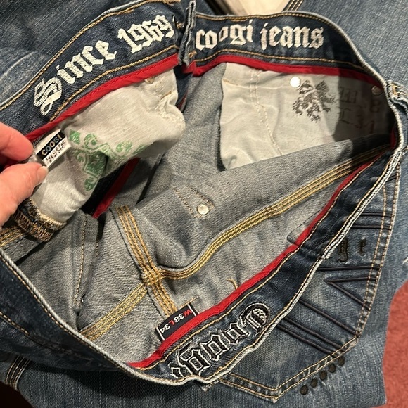 COOGI Jeans Embroidered COOGI Spellout Heritage 5 Pockets W38 L34 Urban Hip Hop - Picture 5 of 16